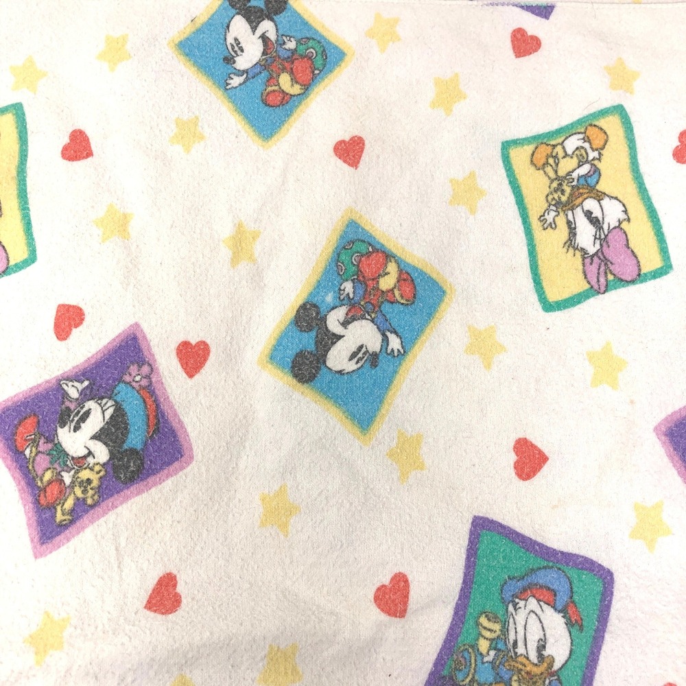 Vintage Disney Babies Receiving Blanket Cotton Mickey Minnie Donald‎ Daisy Star